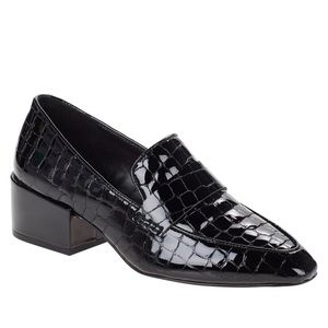 Vince Camuto Croc Embossed Leather Loafers